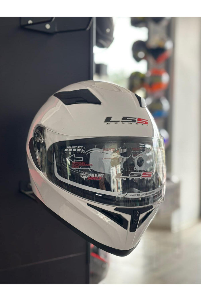 LS5 Kapalı Kask Güneş Gözlüklü Kask Beyaz