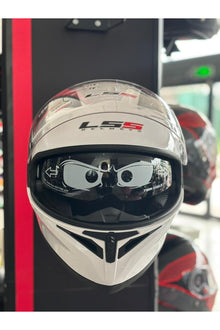 LS5 Kapalı Kask Güneş Gözlüklü Kask Beyaz