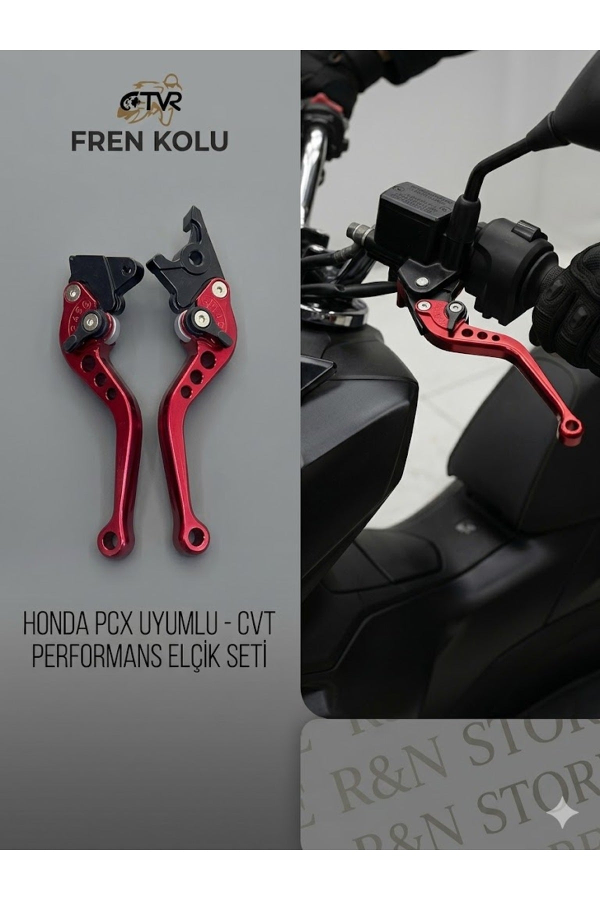 PCX 125 / 150 2012-2024 Arası Tüm Kasalar ve 2025 Sonrası Standart (Kampana) Paket Uyumlu Katlanır Ayarlı Spor Fren Maneti Takımı (Sağ - Sol Ön Arka) KIRMIZI -R&N STORE