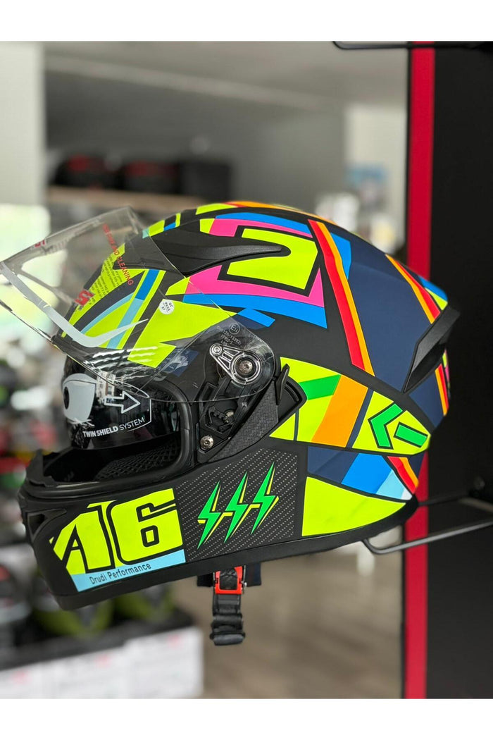 LS5 Kapalı Kask Güneş Gözlüklü Karışık Desenli Kask