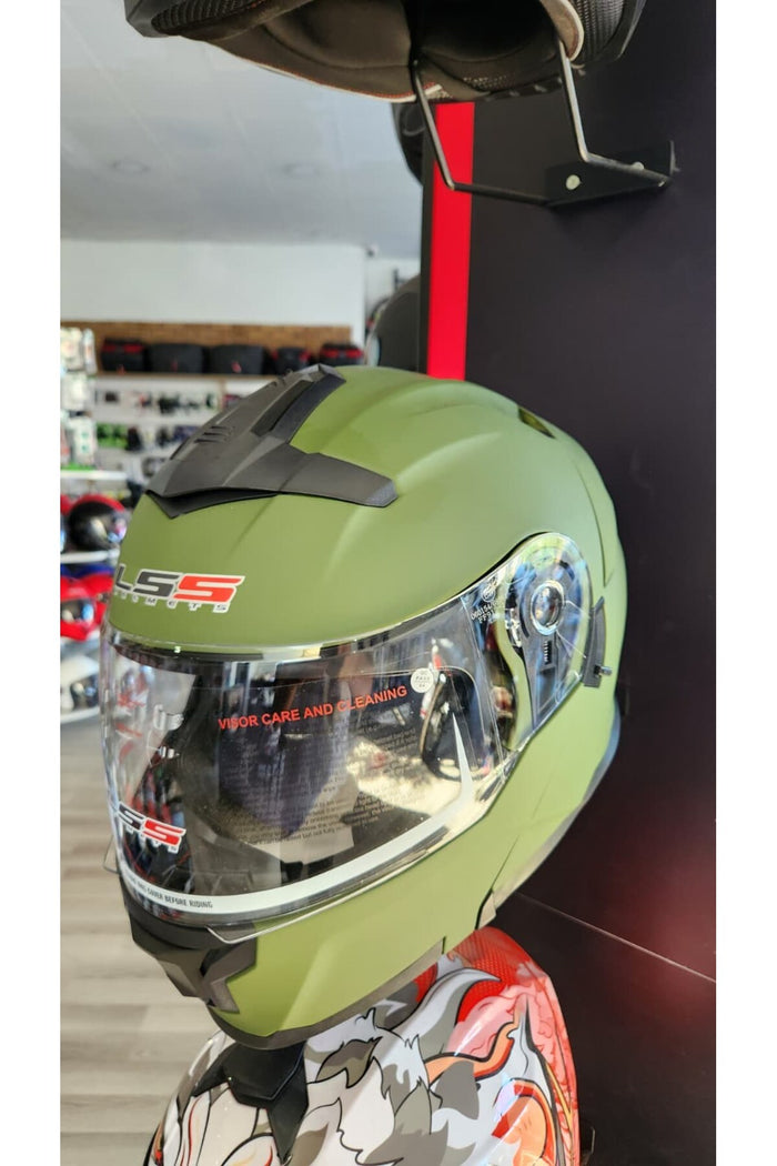 LS5 Çene Açılır Güneş Gözlüklü Kask Yeşil