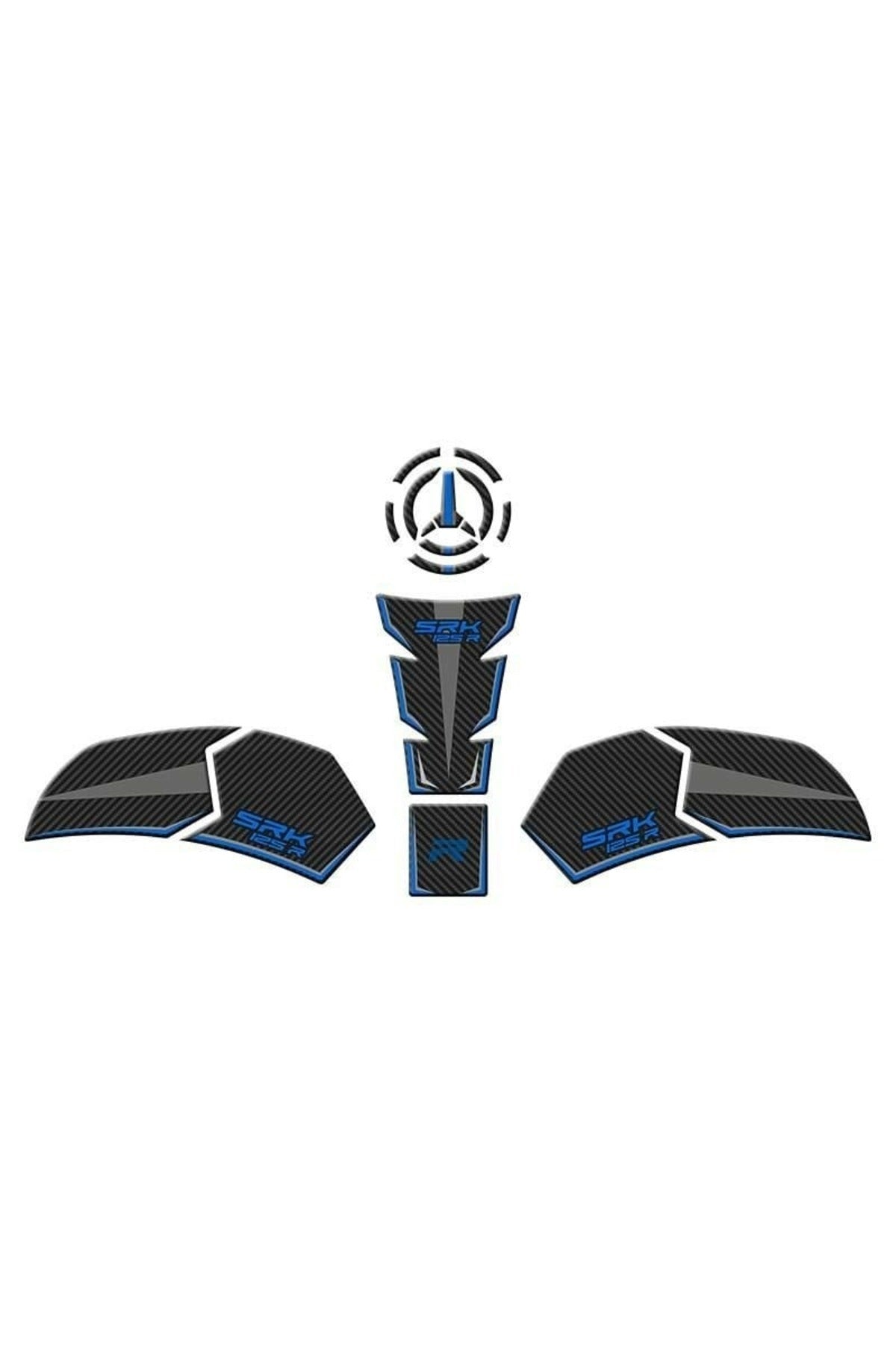 Tank Pad Set 002 Siyah Karbon Mavi Rks Srk 125 R 2023-2025