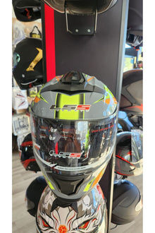 LS5 Çene Açılır Güneş Gözlüklü Kask Yeşil-Gri